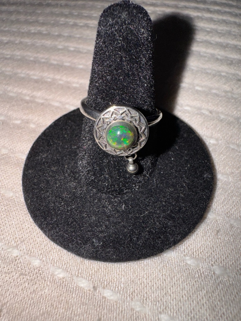 Green Opal Cabochon Spinner Ring
